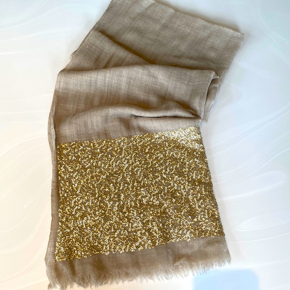 Scarf | Wool/Silk with gold sequins